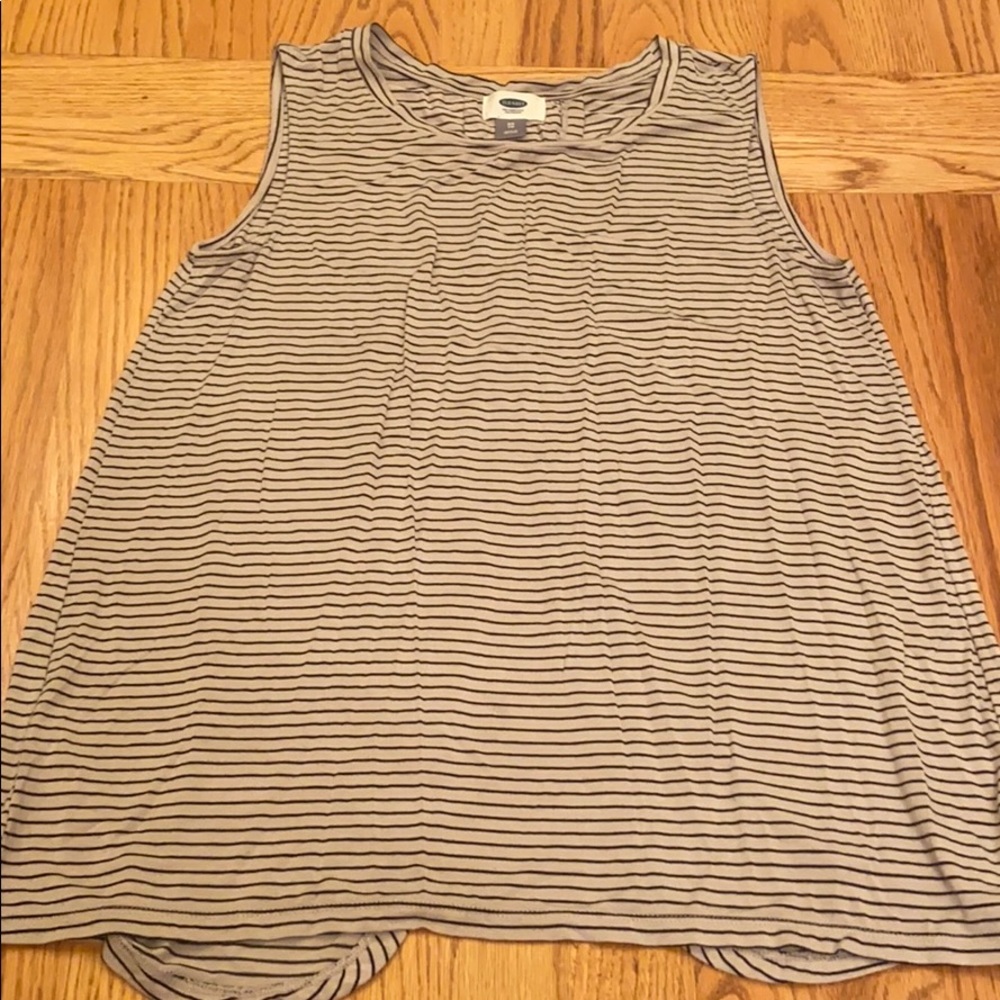 Striped Tank too with open slit back